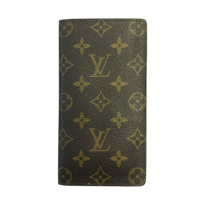 LOUIS VUITTON ルイヴィトン モノグラム ポルトカルトクレディ 円 長財布 メンズ 札入れ 小銭入れなし 旧型 ブラウン M60825 中古 T1