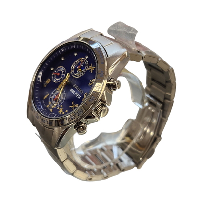 SEIKO セイコー ONE PIECE アニメ 20周年記念モデル 腕時計 メンズ クォーツ アナログ クロノグラフ 5000本限定 シルバー/ブルー 7T92-HBM0 中古 T1