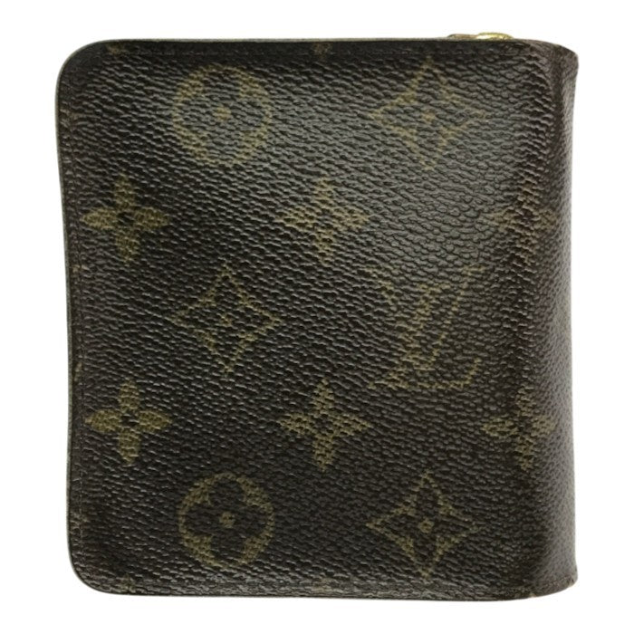 LOUIS VUITTON ルイヴィトン モノグラム コンパクトジップ 財布 ユニセックス 二つ折り 小銭入れあり ラウンドジップ ブラウン M61667 中古 T1