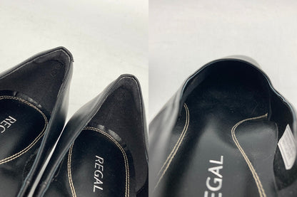 REGAL リーガル レディース プレーン ローヒールパンプス ブラック 6668 サイズ24.5cm 中古 D4