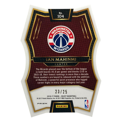 PANINI NBAカード SELECT PRIZM DIE CUT IAN MAHINMI WASHINGTON WIZARDS /25 #104 中古 IT2
