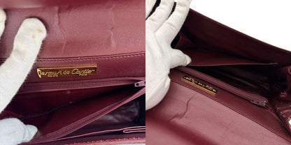 Must de Cartier マストドゥ カルティエ ショルダー バッグ ボルドー 鞄 ブランド レディース オールド ヴィンテージ 中古 W1