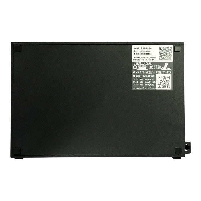 Buffalo バッファロー 4TB 外付けHDD ブラック TV録画 データ保存 ファンレス設計 ハードディスク HD-CD4U3-BA 中古 T1