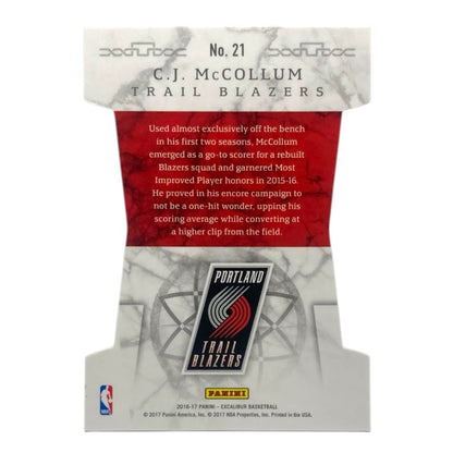 PANINI NBAカード EXCALIBUR DIE CUT C.J. MCCOLLUM TRAIL BLAZERS #21 中古 IT2