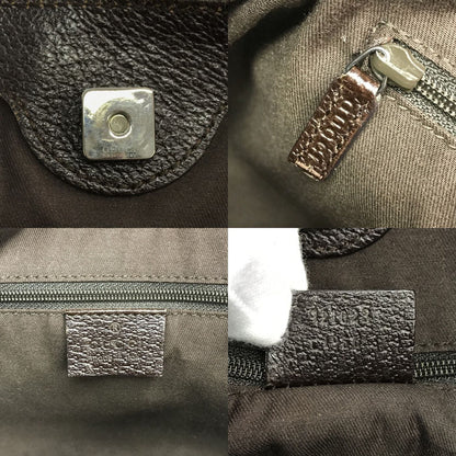 GUCCI グッチ GGキャンバス ハンドバッグ レディース キャンバス/レザー セミショルダー トート A4収納 カーキ/ブラウン 121023 中古 T1
