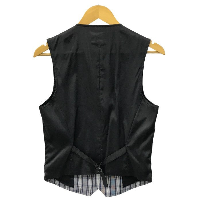 ヴィヴィアンウエストウッドマン ジレ メンズ チェック柄 ベスト オーブボタン ネイビー/ブラック 46サイズ 4447-1903 中古 T1