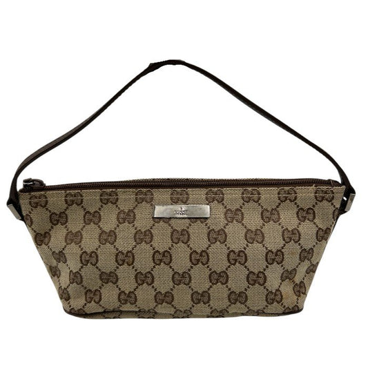 GUCCI グッチ GGキャンバス アクセサリーポーチ ミニ ハンド バッグ 039 1103 2123 鞄 ブランド 小さめ ブラウン 中古 W４