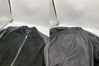 HUGO BOSS ヒューゴボス ラムレザー/スエード ブルゾン レザージャケット サイズ48 中古 D4