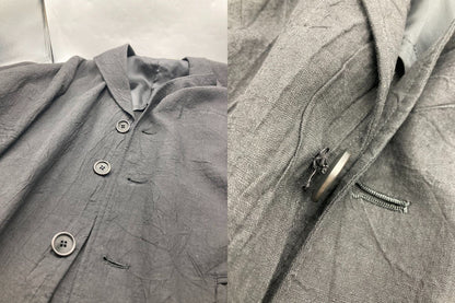 IISSEY MIYAKE MEN イッセイミヤケ メン リネン 縮絨加工 テーラードジャケット ME22FD634 サイズ3 ブラック 中古 D4