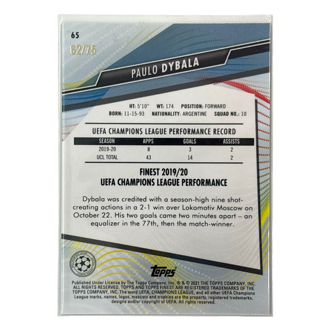 TOPPS サッカーカード FINEST PAULO DYBALA JUVENTUS 62/75 #65 中古 IT1