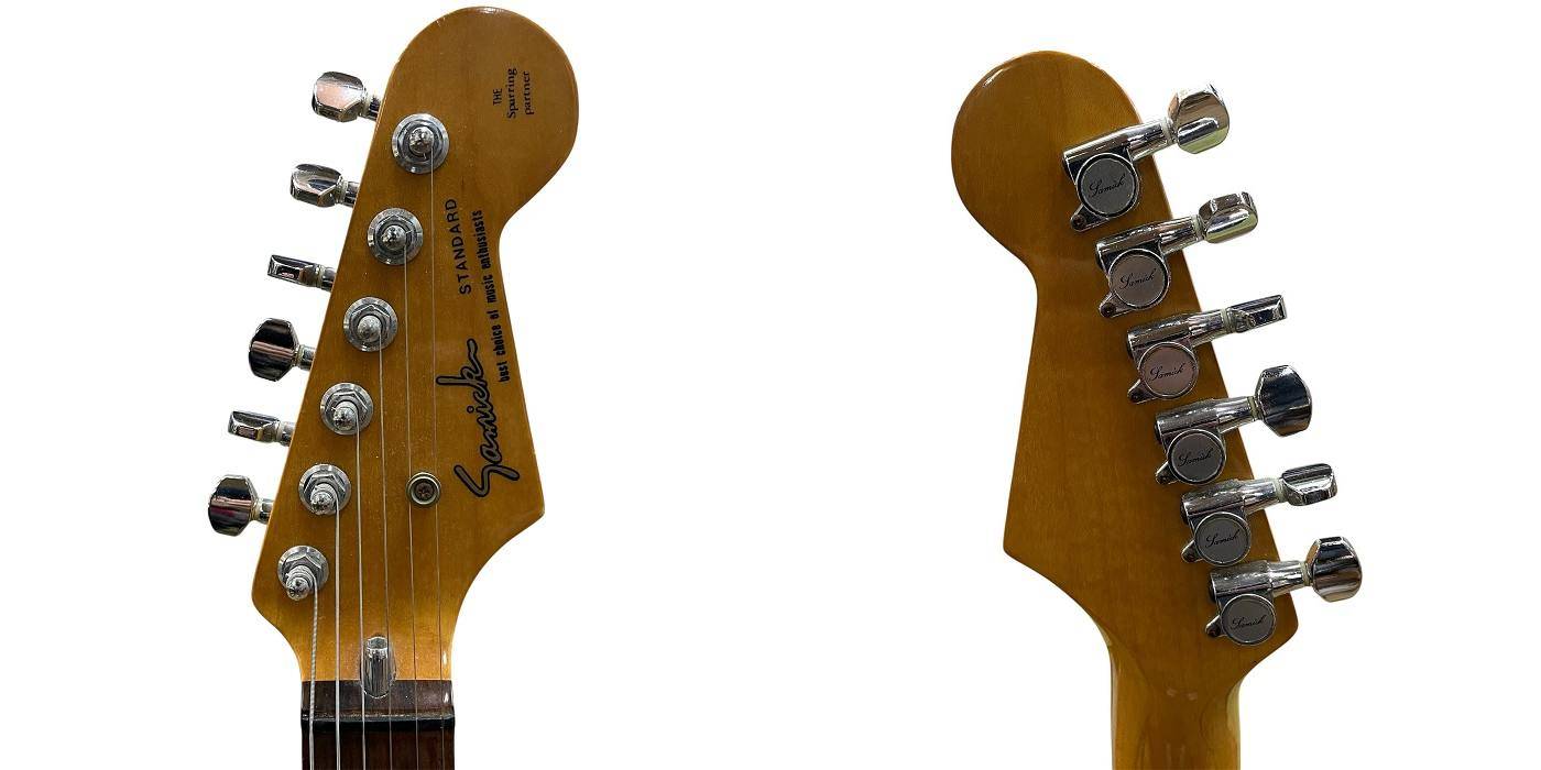 Samick ストラトタイプ エレキギター クリーム ブラック サミック 入門 練習 中古 R4