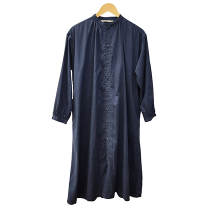 GRANDMA MAMA DAUGHTER グランマママドーター シャツワンピース レディース コットン リネン ネイビー 1サイズ GE2032221-200424 中古 T1