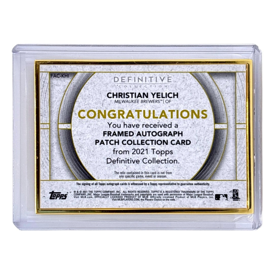 TOPPS MLBカード DEFINITIVE COLLECTION CHRISTIAN YELICH MILWAUKEE BREWERS /25 #FAC-KHI 中古 IT1