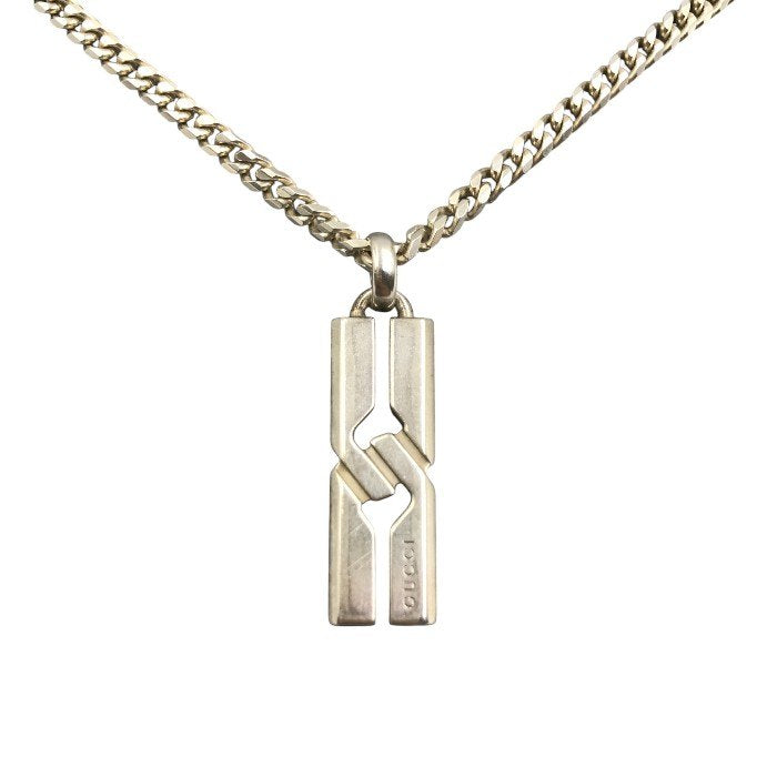 GUCCI グッチ ノットインフィニティ ネックレス シルバー925 喜平チェーン付き AG マット加工 ペンダント 中古 T1