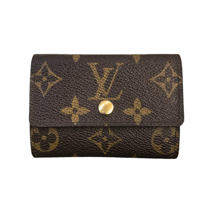 LOUIS VUITTON ルイヴィトン モノグラム ポルトモネ プラ コインケース ユニセックス ボタン開閉 小銭入れ ブラウン M61930 中古 T1
