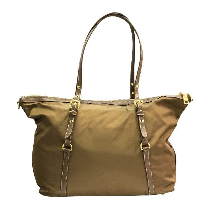 PRADA プラダ ショルダーバッグ レディース 2way ナイロン トート 三角プレート カーキ/ブラウン BR4253 中古 T1