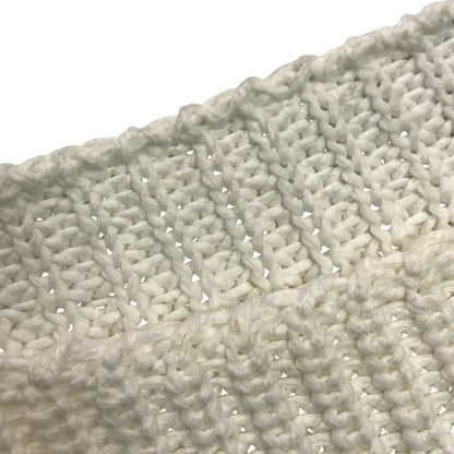 FERRAGAMO フェラガモ ニットトップス レディース 春 コットン サイドカット スリット ボートネック チュニック ホワイト XSサイズ 中古 T1