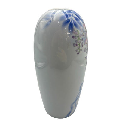 深川製磁 花瓶 下り藤 鳥 有田焼 インテリア 花瓶 中古 W４