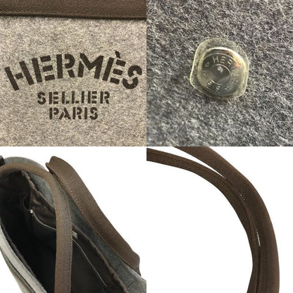 HERMES エルメス サックドパンサージュ トートバッグ ユニセックス フェルト ソーエルメス 限定 2way グレー/ブラウン 中古 T1