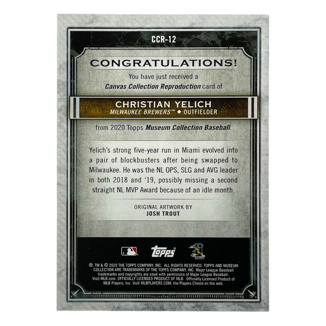 TOPPS MLBカード MUSEUM COLLECTION CHRISTIAN YELICH MILWAUKEE BREWERS #CCR-12 中古 IT2