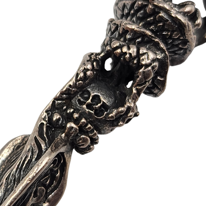 ZOCALO ソカロ ドラゴン ダガー ネックレス メンズ シルバー DARAGON DAGGER ペンダント 龍 ツイスト ロープチェーン シルバー 中古 T1