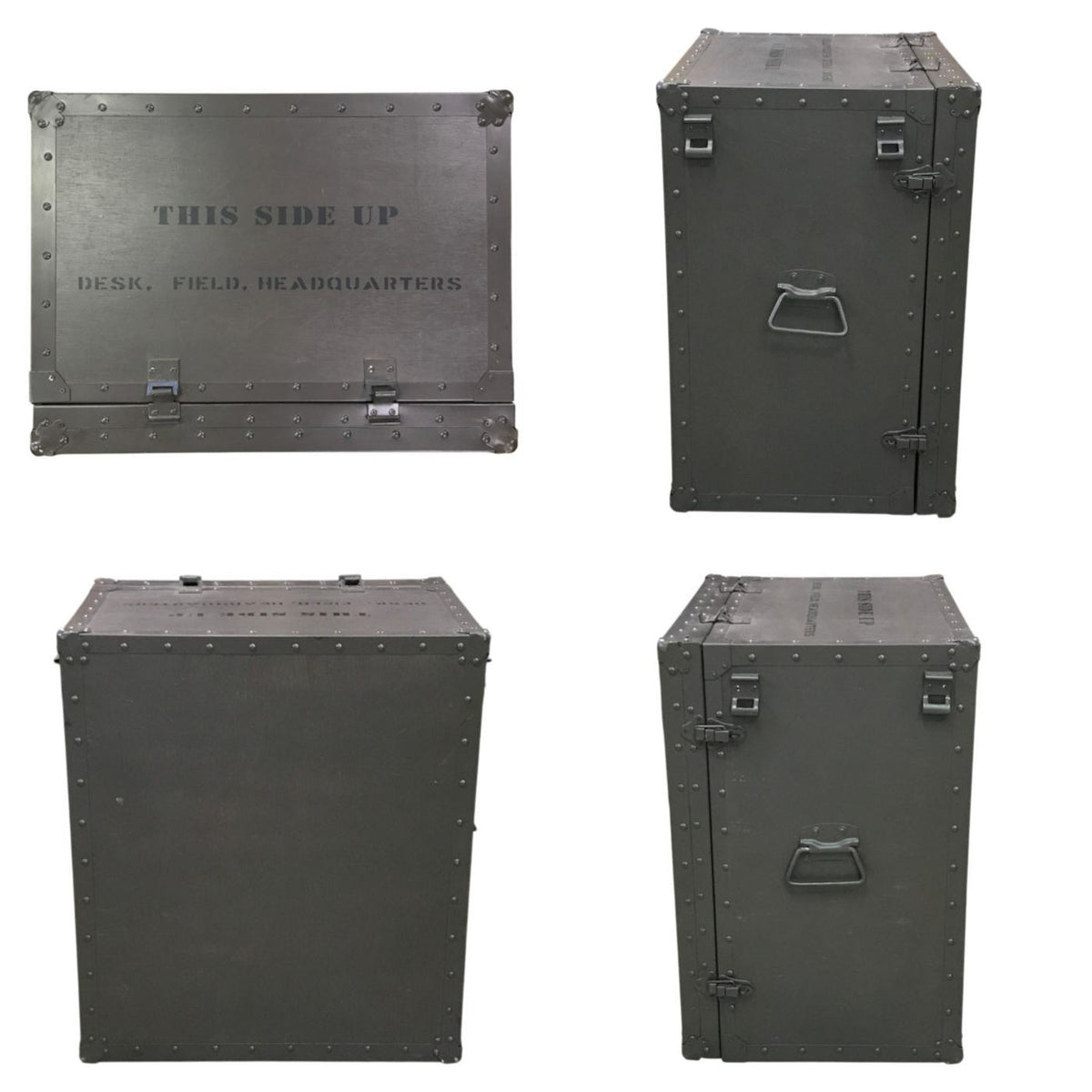 【配送条件あり】 U.S.ARMY フィールドデスク キャビネット/チェア セット 折りたたみ収納 ミリタリー 米軍 レプリカ ブラウン系 中古 T1
