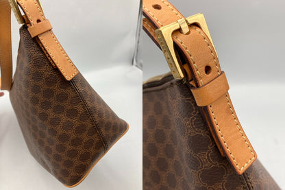 CELINE セリーヌ マカダム ワンショルダー ハンドバッグ 中古 D4