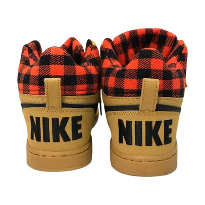 NIKE ナイキ コートバーロウ シューズ メンズ ミッドカット COURT BOROUGH LOW PREM チェック柄 ブラウン 26.0cm 844881 700 中古 T1