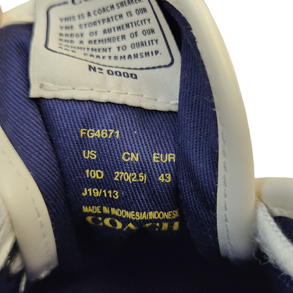 COACH コーチ スニーカー メンズ パンチング レザー ローカット レースアップ オフホワイト 27cm FG4671 中古 T1