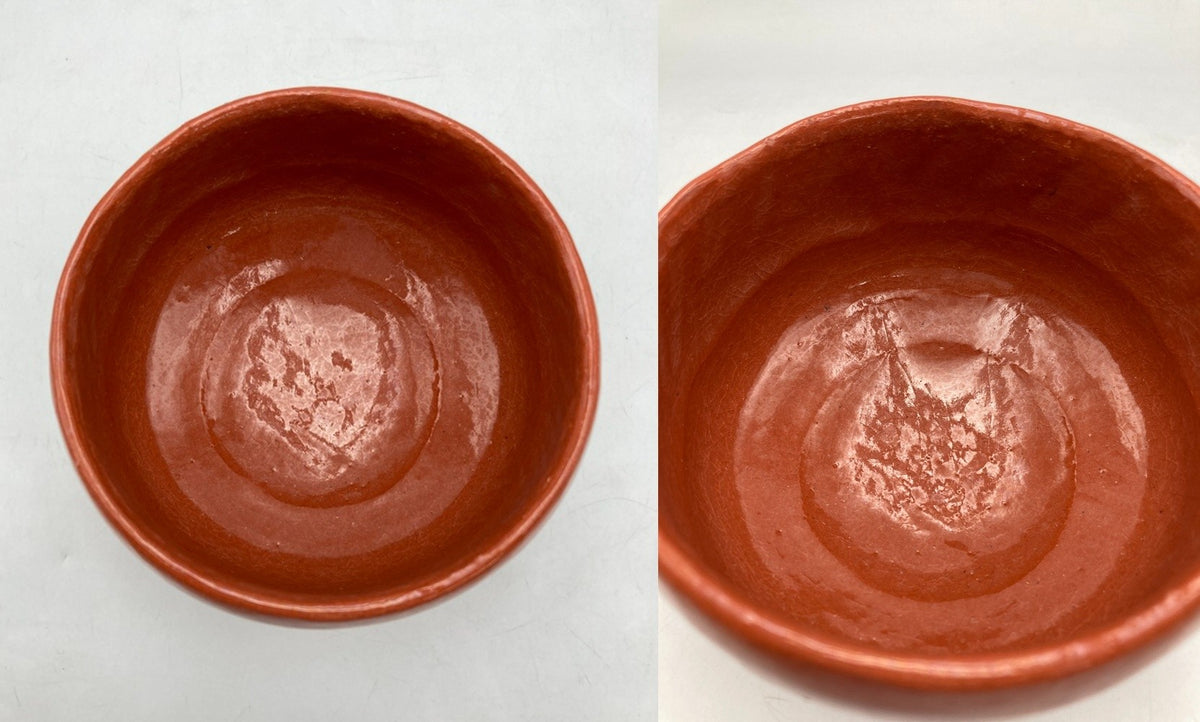 清水焼 平安良楽 赤楽 抹茶茶碗 中古 D4