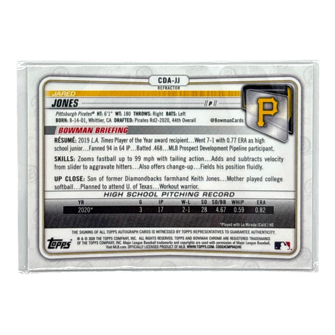 TOPPS MLBカード BOWMAN CHROME 1ST JARED JONES PITTSBURGH PIRATES /499 #CDA-JJ 中古 IT1