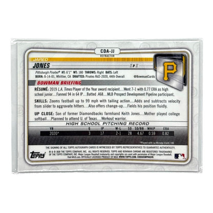 TOPPS MLBカード BOWMAN CHROME 1ST JARED JONES PITTSBURGH PIRATES /499 #CDA-JJ 中古 IT1