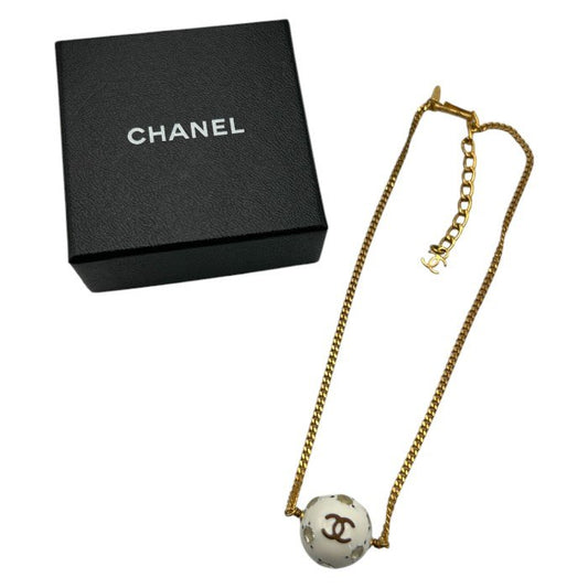 CHANEL シャネル ココマーク ボール トップ ネックレス アクセサリー ブランド レディース ラインストーン 中古 W４
