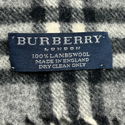 BURBERRY LONDON バーバリー ロンドン ノバチェック ラムウール 100％ マフラー ブランド レディース メンズ ストール 中古 W４