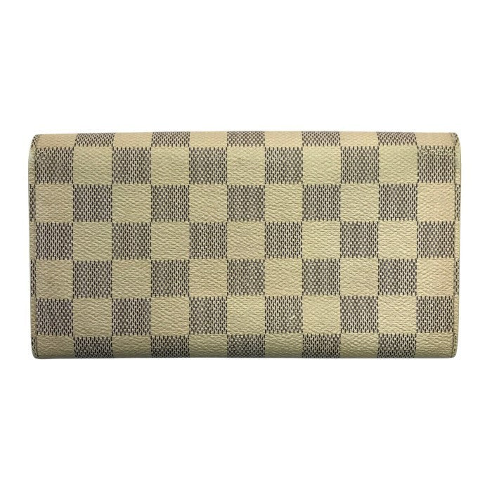 LOUIS VUITTON ルイヴィトン ダミエ アズール  ポルトフォイユサラ 長財布 ユニセックス 2つ折り 旧型 ホワイト N61735 中古 T1