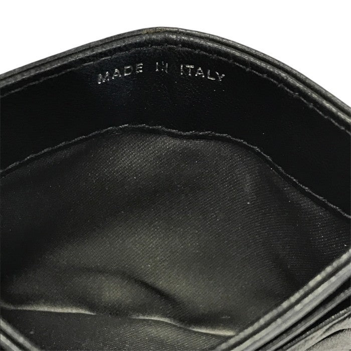 CHANEL シャネル カメリア カードケース レディース レザー エンボス ココマーク シルバー金具 ブラック 中古 T1