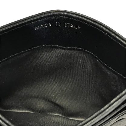 CHANEL シャネル カメリア カードケース レディース レザー エンボス ココマーク シルバー金具 ブラック 中古 T1