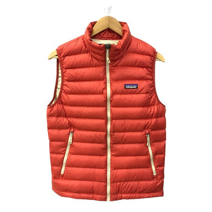 patagonia パタゴニア ダウンセーターベスト メンズ 無地 シンプル ドローコード オレンジ/レッド系 Sサイズ 84622 中古 T1