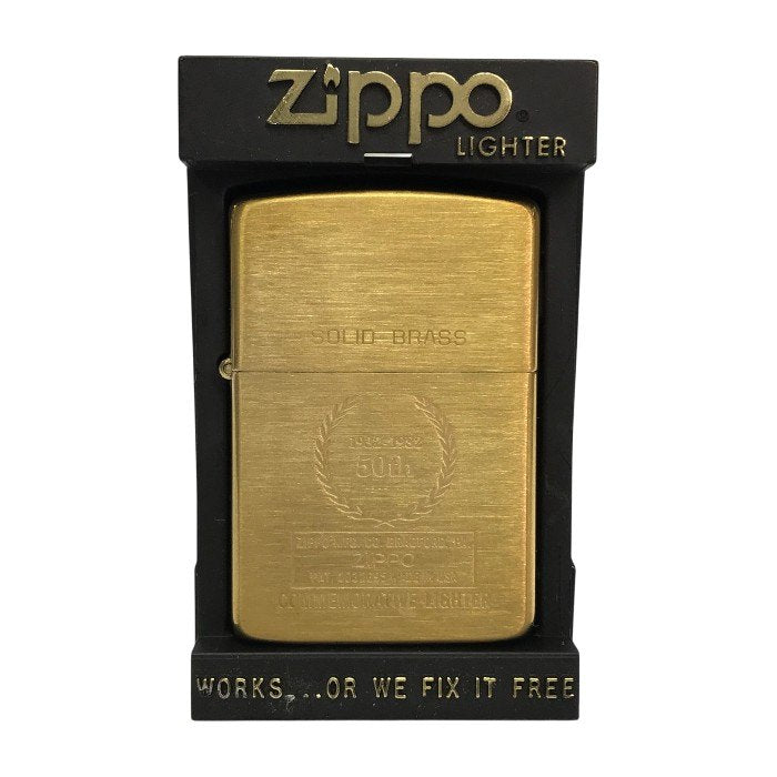Zippo ジッポー 1932-1982 50th オイルライター SOLID BRASS 50周年記念 真鍮 中古 T1