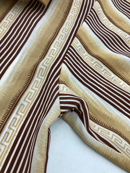 monzini COLLECTION 総柄 ストライプ 長袖シャツ アメリカ製 サイズXL 中古 D4