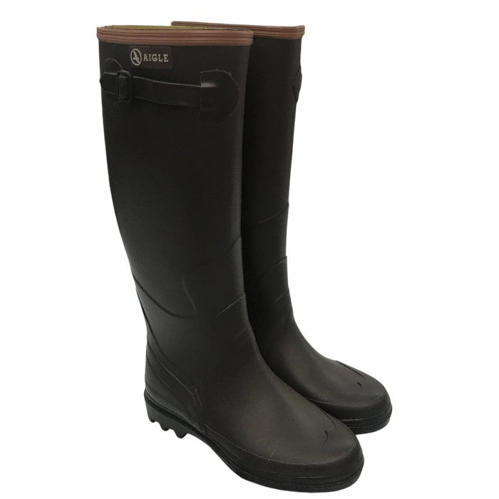 AIGLE エーグル レインブーツ 23.5cm ブラウン 37サイズ 中古 Y1