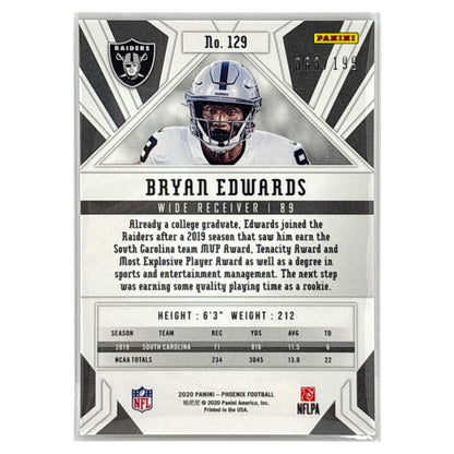 PANINI NFLカード PHOENIX BRYAN EDWARDS LAS VEGAS RAIDERS /199 #129 中古 IT1