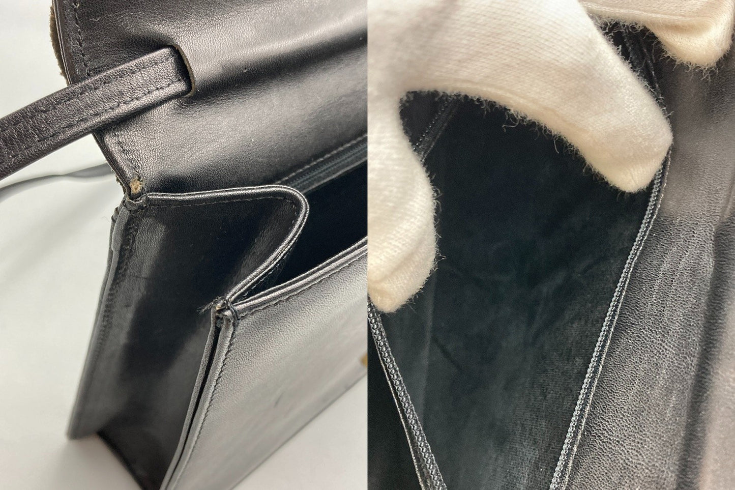 Christian Dior クリスチャンディオール ヴィンテージ レザー ショルダーバッグ 中古 D4