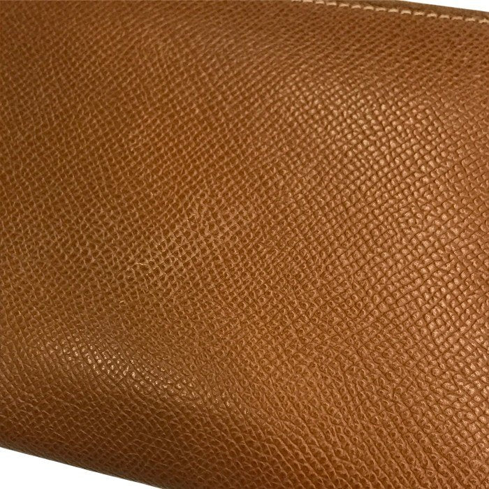 HERMES エルメス アザップロング シルクイン 長財布 レディース ラウンドジップ ファスナー スカーフ柄 ブラウン/オレンジ 中古 T1
