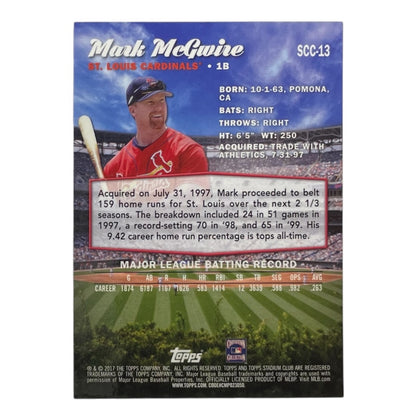 TOPPS MLBカード STADIUM CLUB MARK MCGWIRE ST. LOUIS CARDINALS #SCC-13 中古 IT2