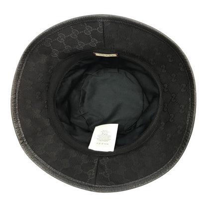 GUCCI グッチ GGキャンバス バケットハット ユニセックス GGマーモント コットン ブラック Mサイズ(58cm) 576587 中古 T1