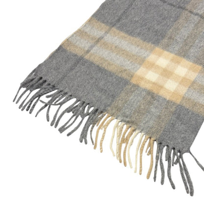 BURBERRY バーバリー メガチェック カシミヤ 100％ マフラー グレー ベージュ ストール ブランド レディース メンズ 秋 冬 チェック柄 中古 W４