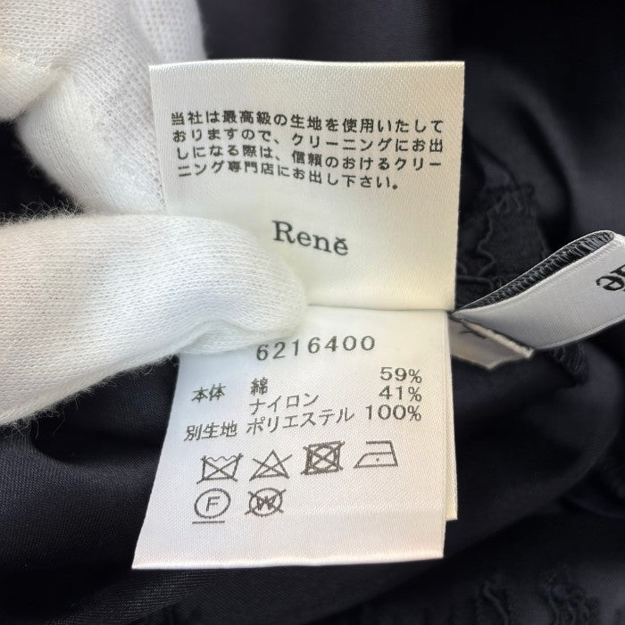 Rene ルネ 総レース ワンピース 34 ブラック レディース ノースリーブ ロング 中古 W1