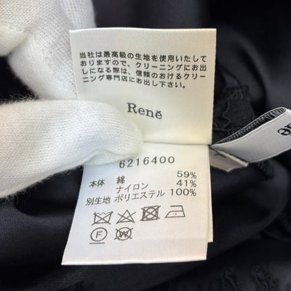 Rene ルネ 総レース ワンピース 34 ブラック レディース ノースリーブ ロング 中古 W1