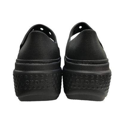 CROCS クロックス ストンプ メリージェーン サンダル レディース 厚底 ベルクロ ストラップ ブラック M6/W8/24cm 中古 T1